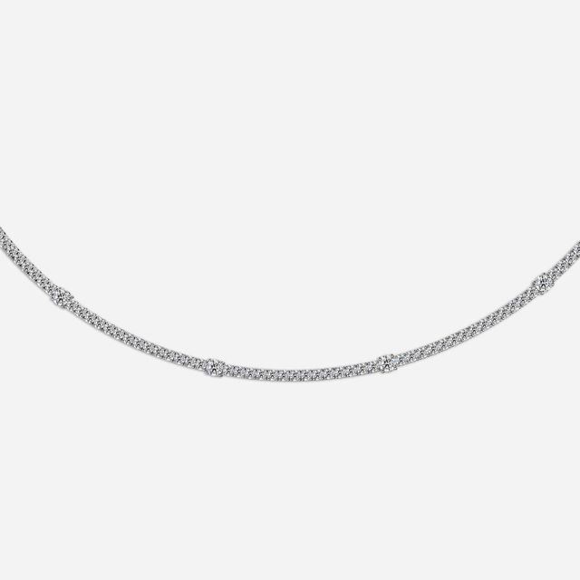 7.24 Carat Lab Grown Diamond Tennis Necklace In White Gold