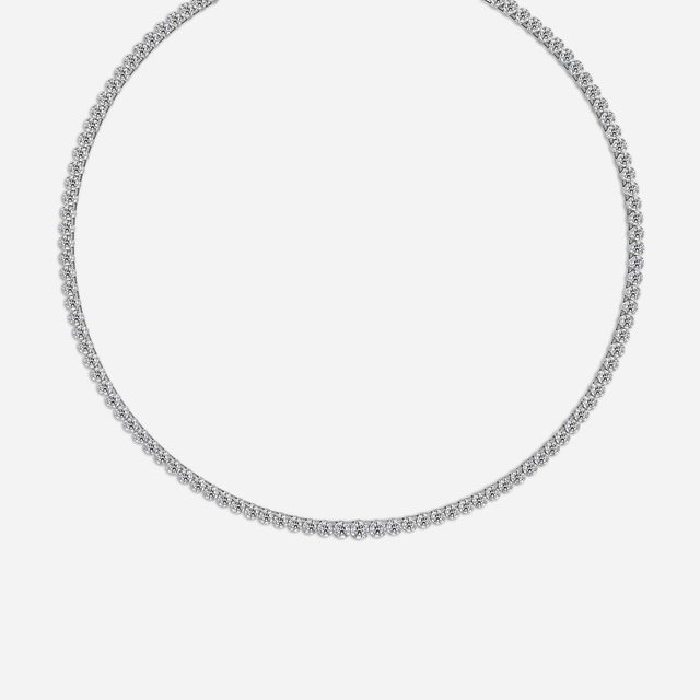19.59 Carat Lab Grown Graduated Diamond Tennis Necklace In White Gold