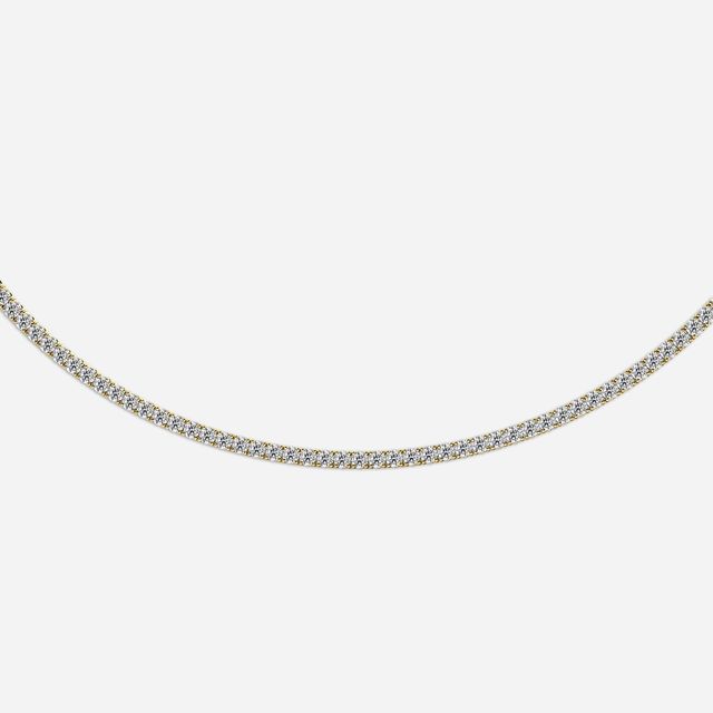 10.33 Carat Lab Grown Diamond Tennis Necklace In Yellow Gold
