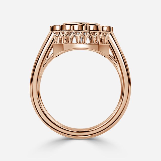 Nastya Rose Gold Bezel Set Flower Engagement Ring