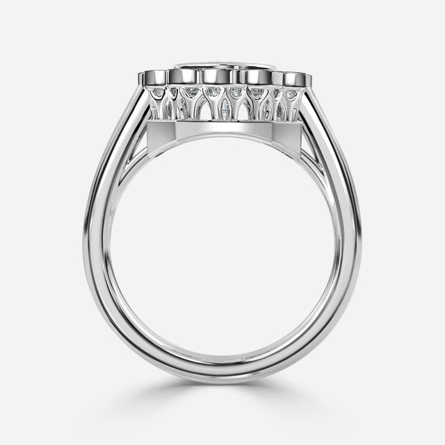Nastya White Gold Bezel Set Flower Engagement Ring