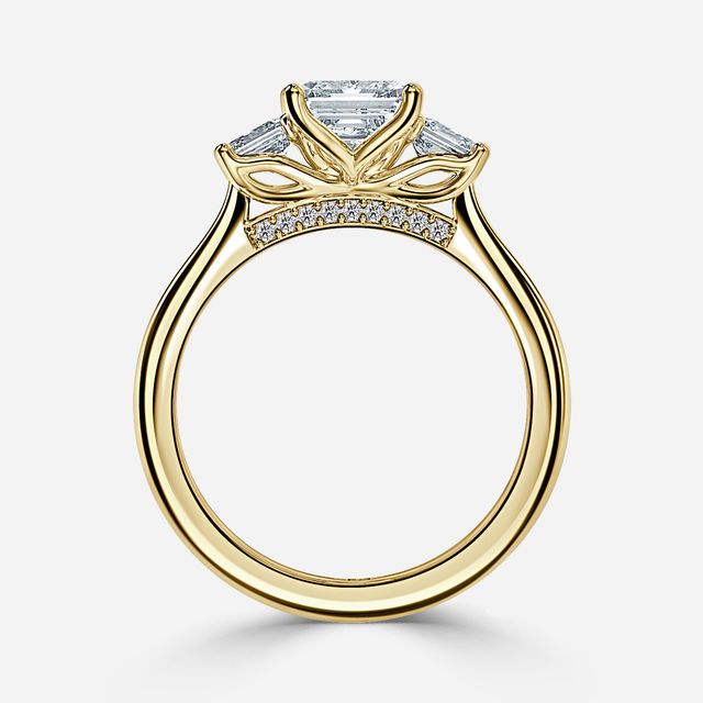 Tina Yellow Gold Trilogy Engagement Ring