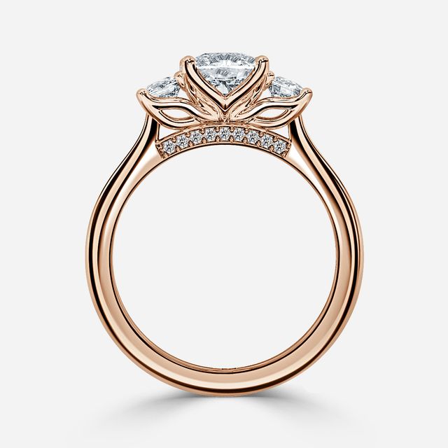 Tina Rose Gold Trilogy Engagement Ring