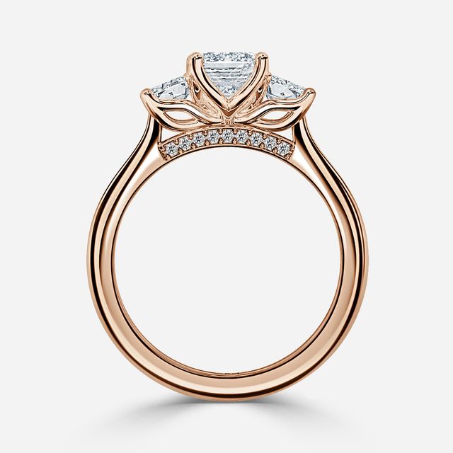 Tina Rose Gold Trilogy Engagement Ring