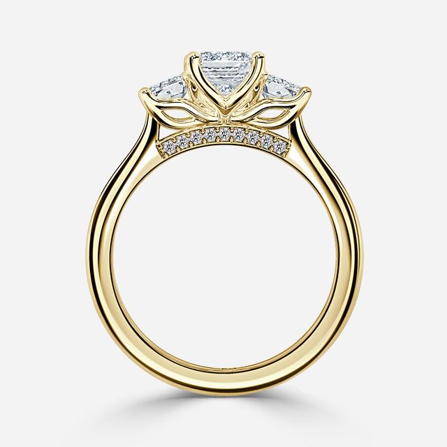 Tina Yellow Gold Trilogy Engagement Ring