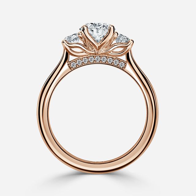 Tina Rose Gold Trilogy Engagement Ring