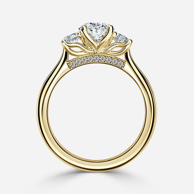 Tina Yellow Gold Trilogy Engagement Ring
