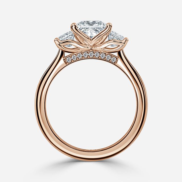 Tina Rose Gold Trilogy Engagement Ring