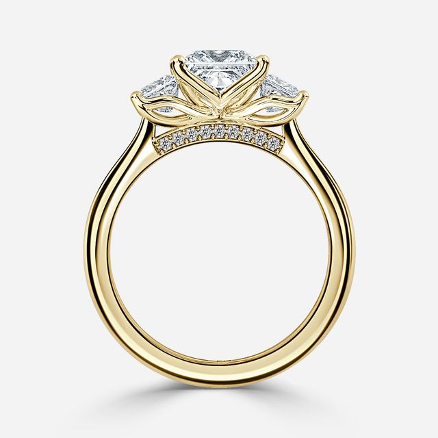 Tina Yellow Gold Trilogy Engagement Ring
