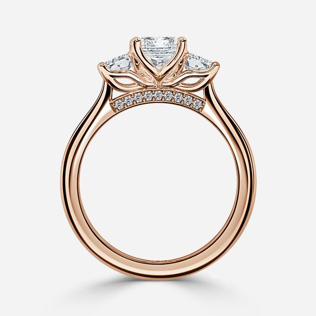 Tina Rose Gold Trilogy Engagement Ring