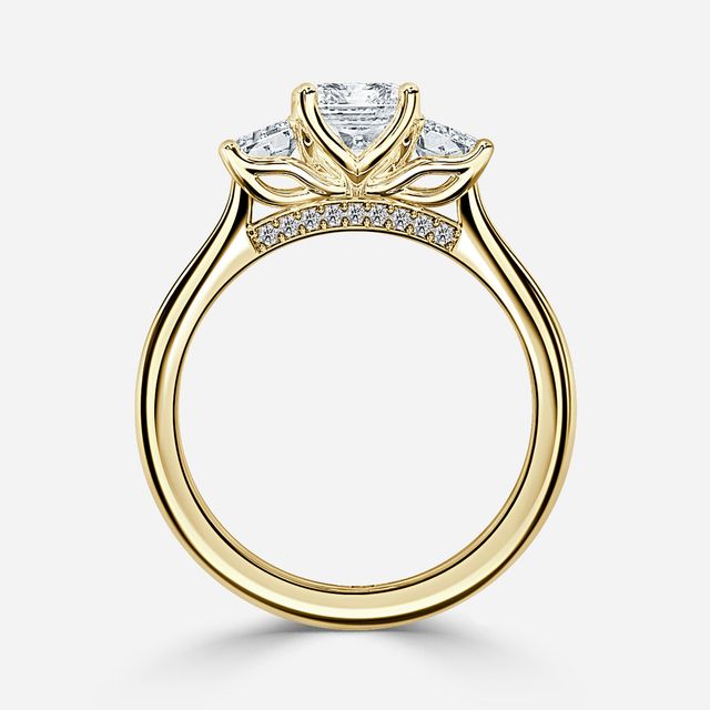 Tina Yellow Gold Trilogy Engagement Ring