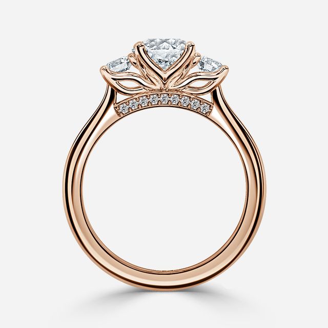 Tina Rose Gold Trilogy Engagement Ring