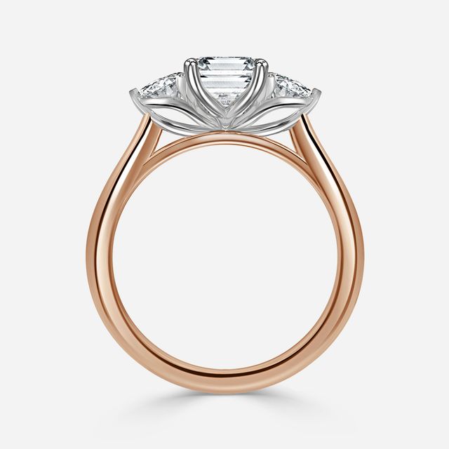 Ciara Rose Gold Two Tone Trilogy Engagement Ring