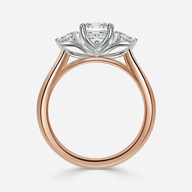 Ciara Rose Gold Two Tone Trilogy Engagement Ring