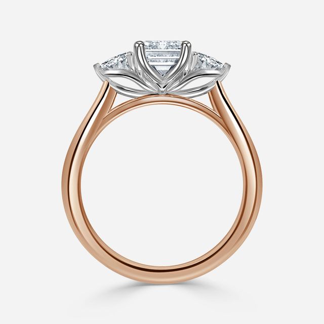 Ciara Rose Gold Two Tone Trilogy Engagement Ring