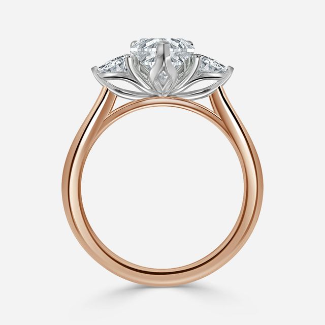 Ciara Rose Gold Two Tone Trilogy Engagement Ring