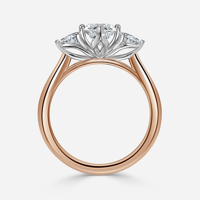 Ciara Rose Gold Two Tone Trilogy Engagement Ring