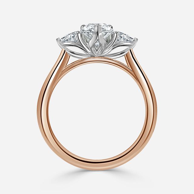Ciara Rose Gold Two Tone Trilogy Engagement Ring