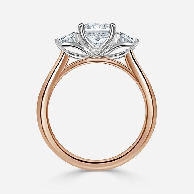 Ciara Rose Gold Two Tone Trilogy Engagement Ring