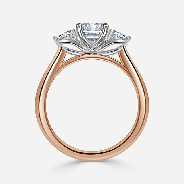 Ciara Rose Gold Two Tone Trilogy Engagement Ring