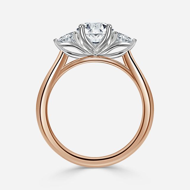 Ciara Rose Gold Two Tone Trilogy Engagement Ring
