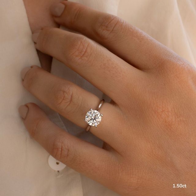Faith White Gold East-West Unique Engagement Ring