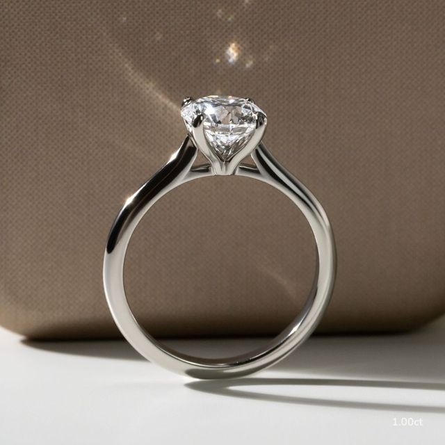Faith White Gold East-West Unique Engagement Ring