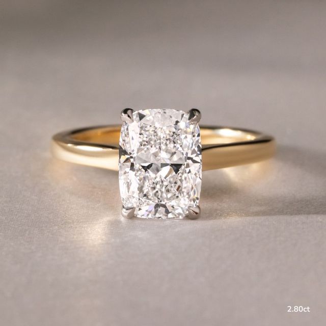 Avery Yellow Gold Two Tone Solitaire Engagement Ring