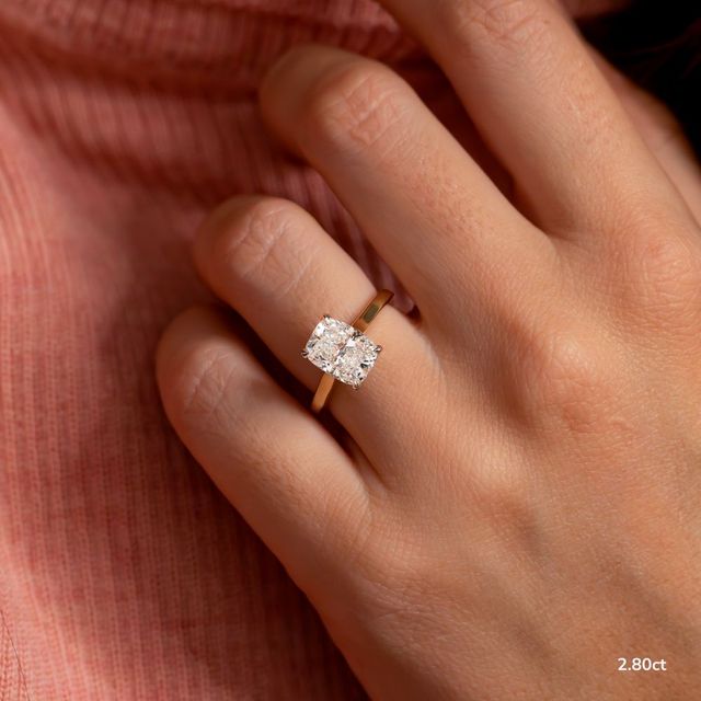 Avery Yellow Gold Two Tone Solitaire Engagement Ring