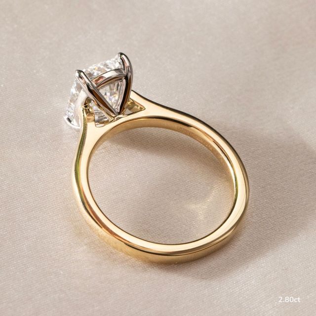 Avery Yellow Gold Two Tone Solitaire Engagement Ring