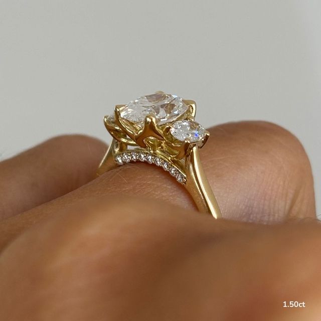 Tina Yellow Gold Trilogy Engagement Ring