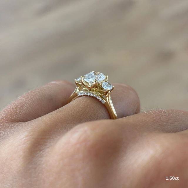 Tina Yellow Gold Trilogy Engagement Ring