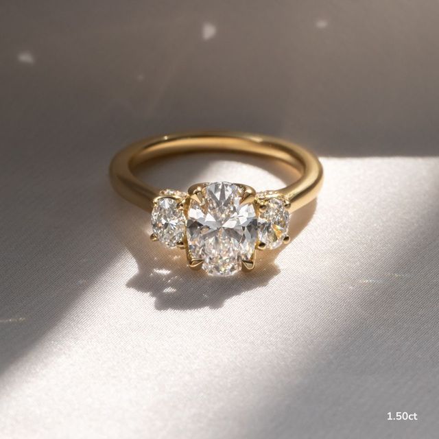 Tina Yellow Gold Trilogy Engagement Ring