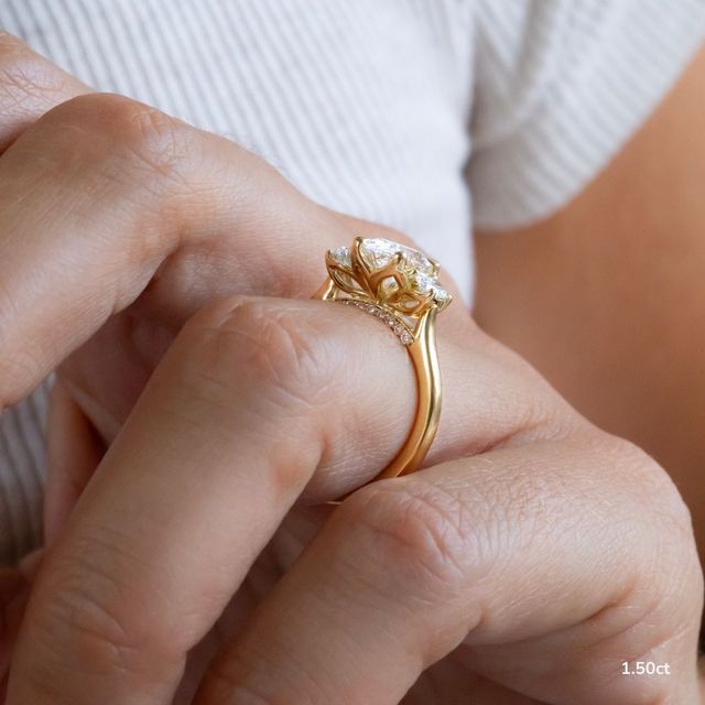Tina Yellow Gold Trilogy Engagement Ring