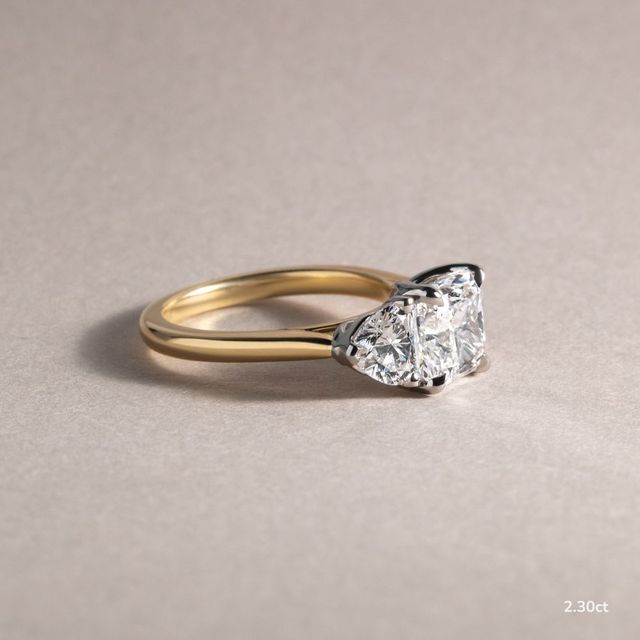 Ciara Yellow Gold Two Tone Trilogy Engagement Ring