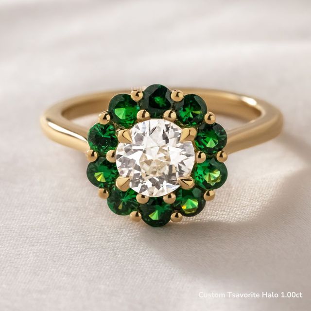 Marisol Yellow Gold Cluster Engagement Ring