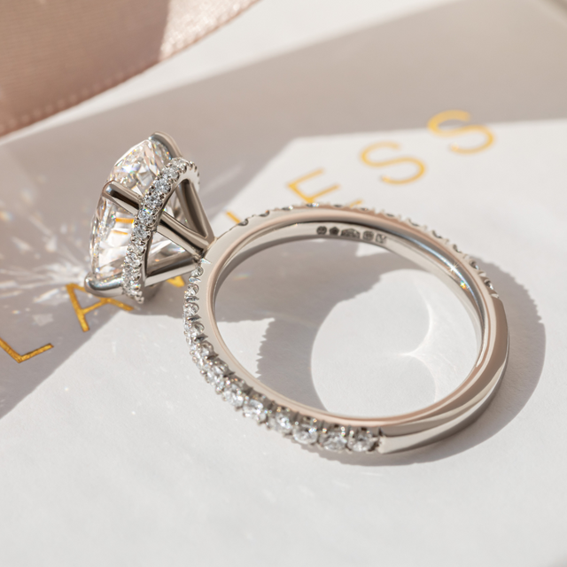 2.00ct Samara Platinum Hidden Halo Engagement Ring Oval Lab Diamond