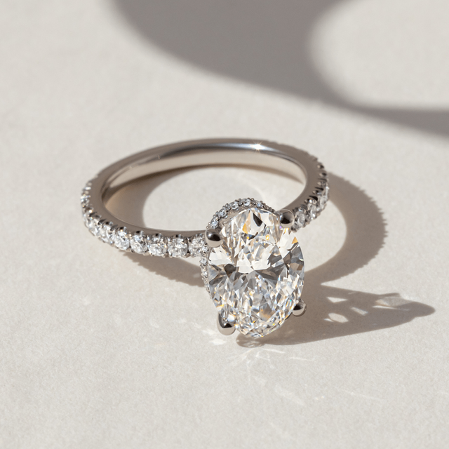 2.00ct Samara Platinum Hidden Halo Engagement Ring Oval Lab Diamond