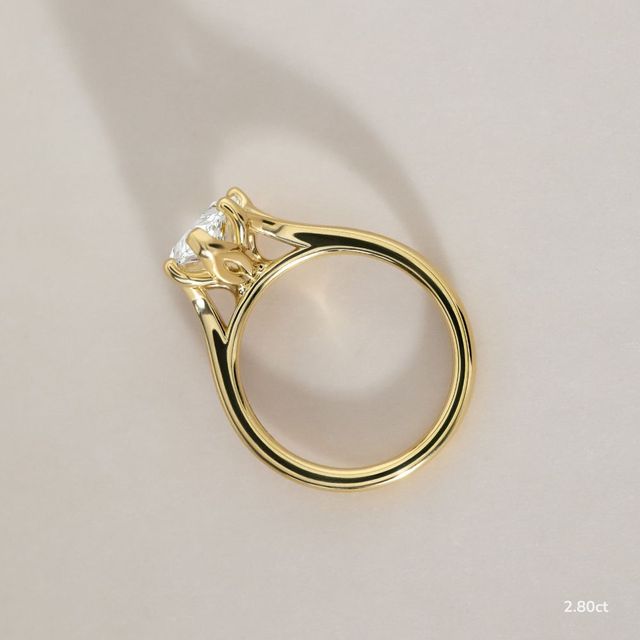 Jillian Yellow Gold Six Prong Split Shank Solitaire Engagement Ring