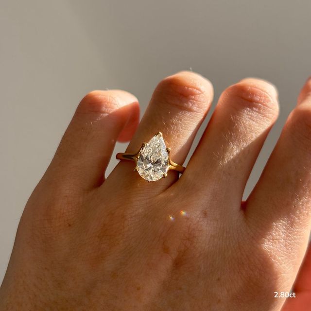 Jillian Yellow Gold Six Prong Split Shank Solitaire Engagement Ring