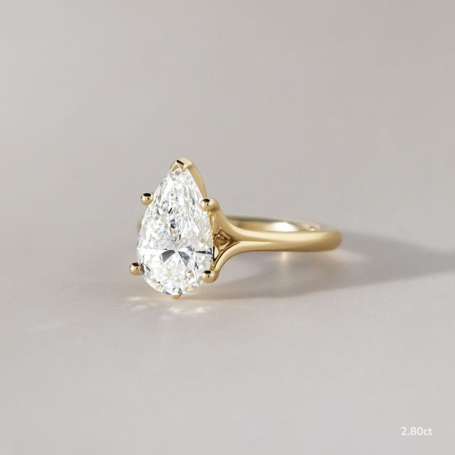 Jillian Yellow Gold Six Prong Split Shank Solitaire Engagement Ring