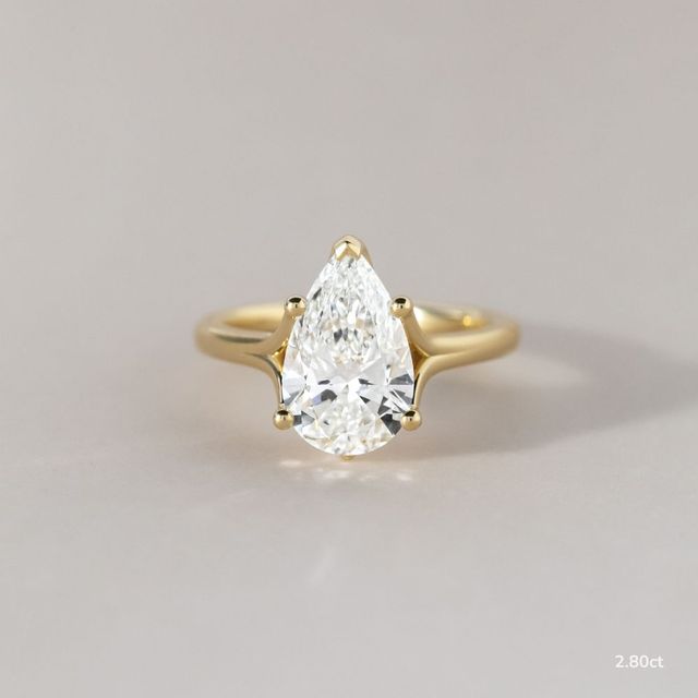 Jillian Yellow Gold Six Prong Split Shank Solitaire Engagement Ring