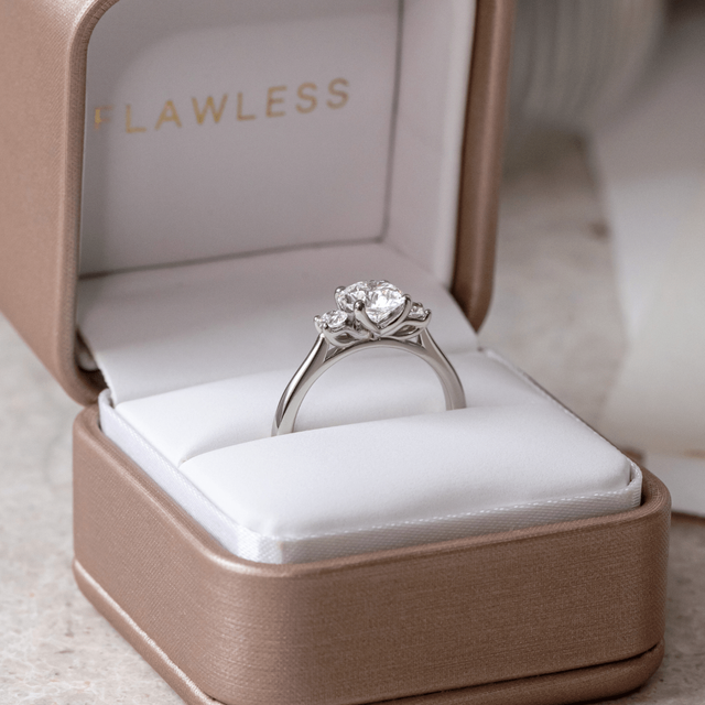 Rohini Platinum Trilogy Engagement Ring Round Diamond - 1.00ct