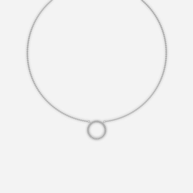 Ensō Halo Ring Diamond Necklace In White Gold -0.45 Ct