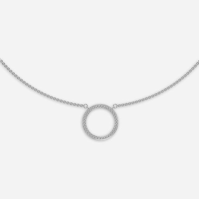 Ensō Halo Ring Diamond Necklace In White Gold -0.45 Ct