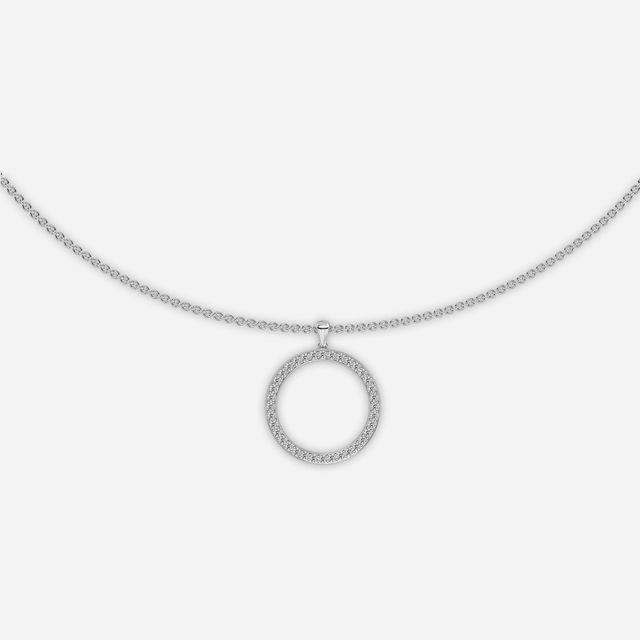 Irma Halo Diamond Necklace In White Gold 0.45 Ct