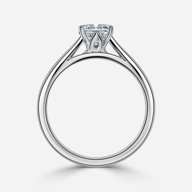 Jillian White Gold Six Prong Split Shank Solitaire Engagement Ring