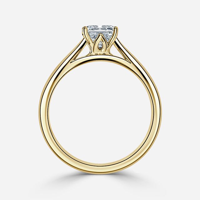Jillian Yellow Gold Six Prong Split Shank Solitaire Engagement Ring
