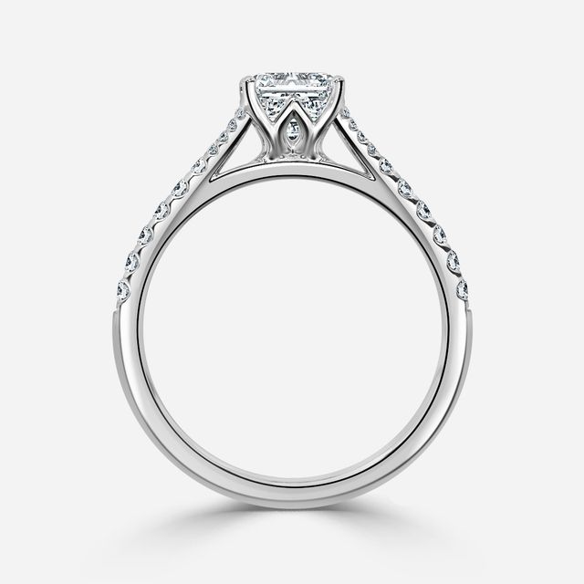 Jillian Platinum Six Prong Split Shank Engagement Ring