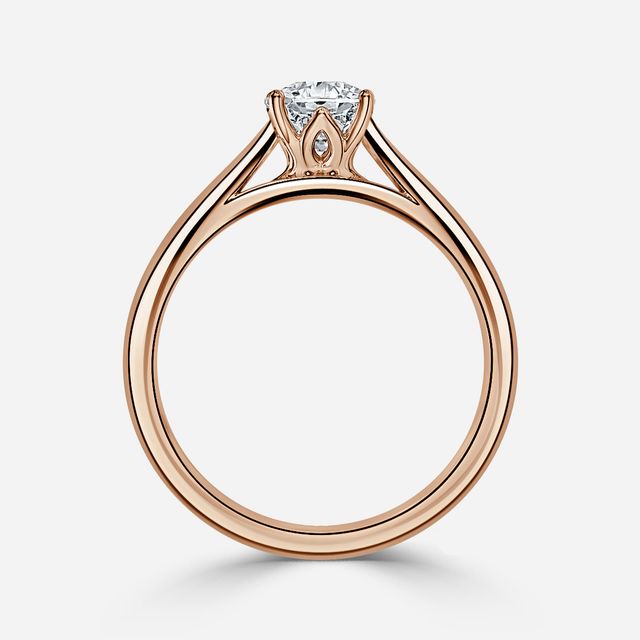 Jillian Rose Gold Six Prong Split Shank Solitaire Engagement Ring